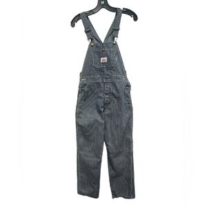 Round House Brand Striped Denim Overalls Size 28x30